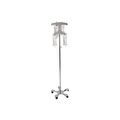 Pedigo 5-Leg Stainless Steel I.V. Stand w/ 6-Hook Clearview, Hand-Operated P-1572-CV